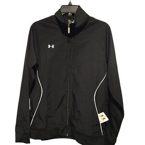 Under Armour Womens Track Jacket 1239020 Black Size M Graphic Logo NWT